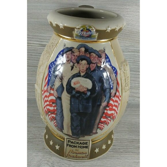 Miller Package Home By Norman Rockwell Collection Multicolor Textured Mug Stein - Picture 1 of 12